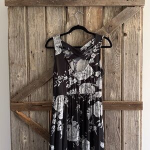 Floral Black and White Maxi Dress